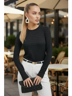 Лонгслив облегающий нарядный